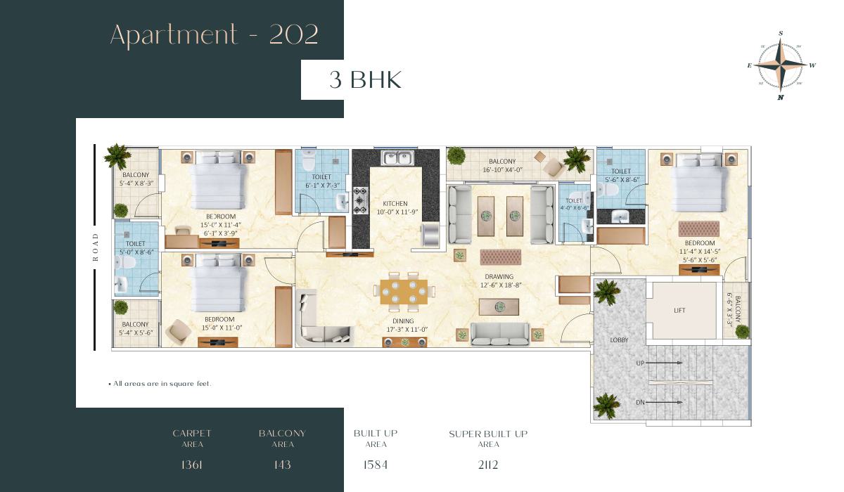 3 BHK Floor Plan